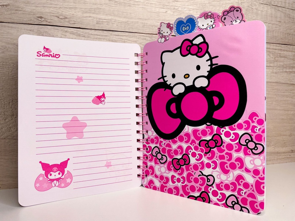 Cuaderno kitty y kuromi con separadores