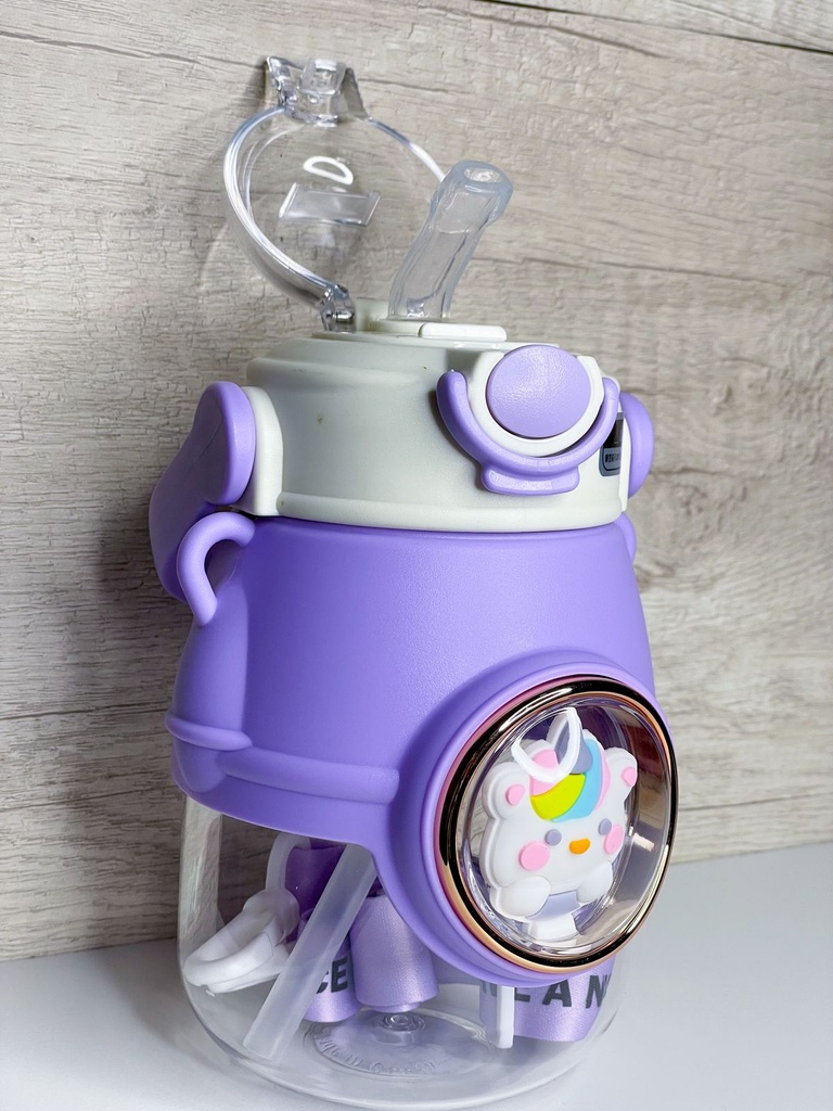 Botella unicornio c/bombilla 900ml