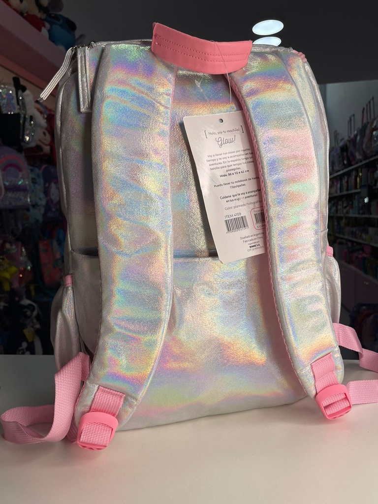 Mochila holografica unicornio 16,5"