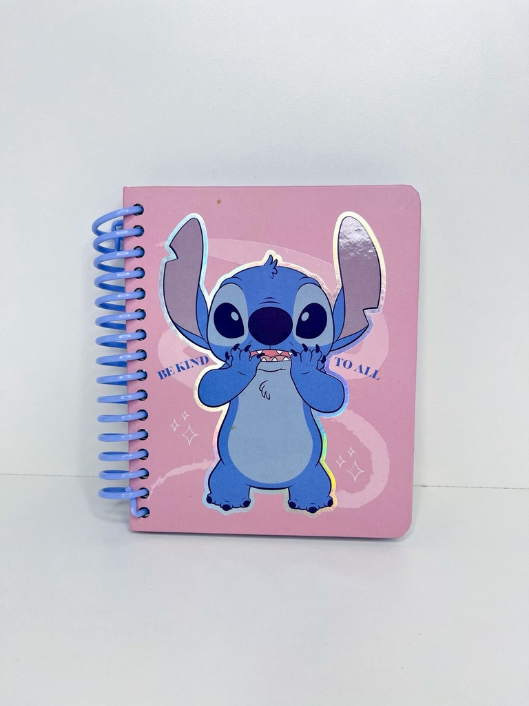 Libreta stitch rosa con espiral