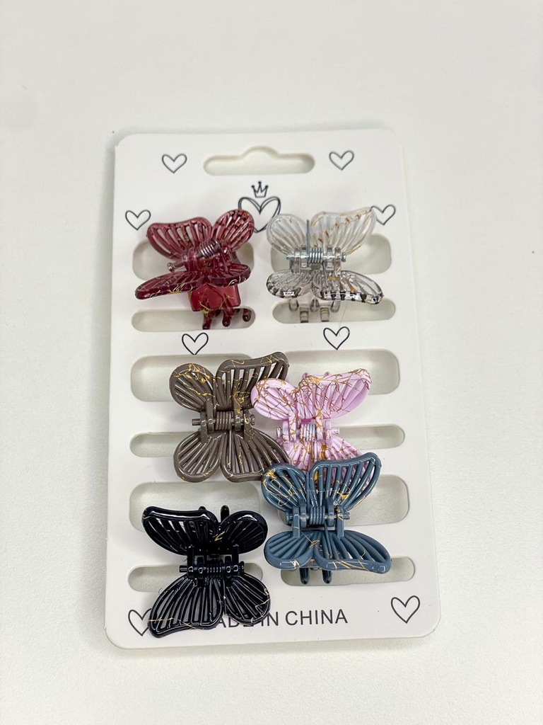 Broche de pelo mariposas x6