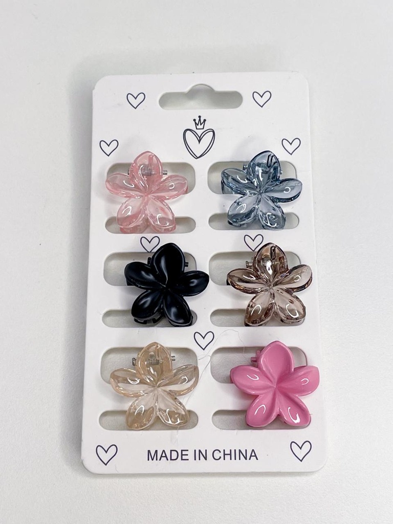Broche de pelo flor x6