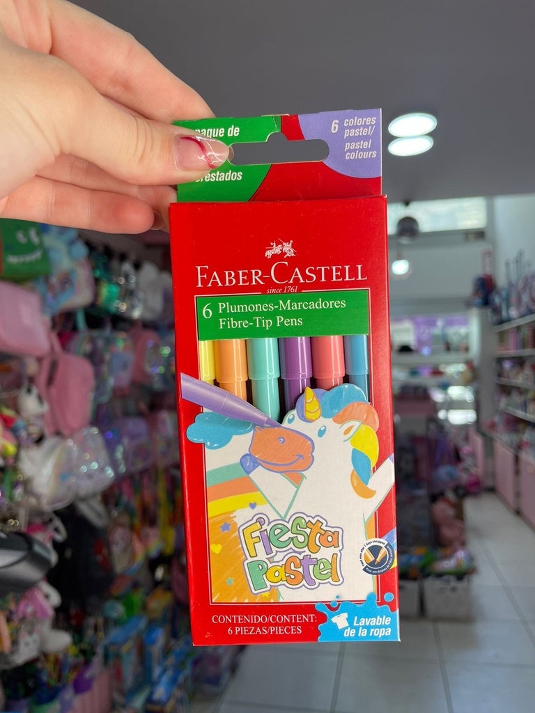 Fibras pastel faber-castell x6