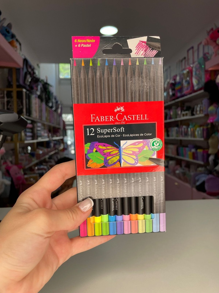 Lapices ecologicos neon, pastel x12 faber-castell