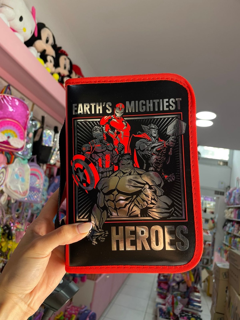 Cartuchera heroes metalizada