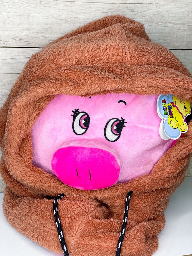 Gorro capucha cuello osito peluche