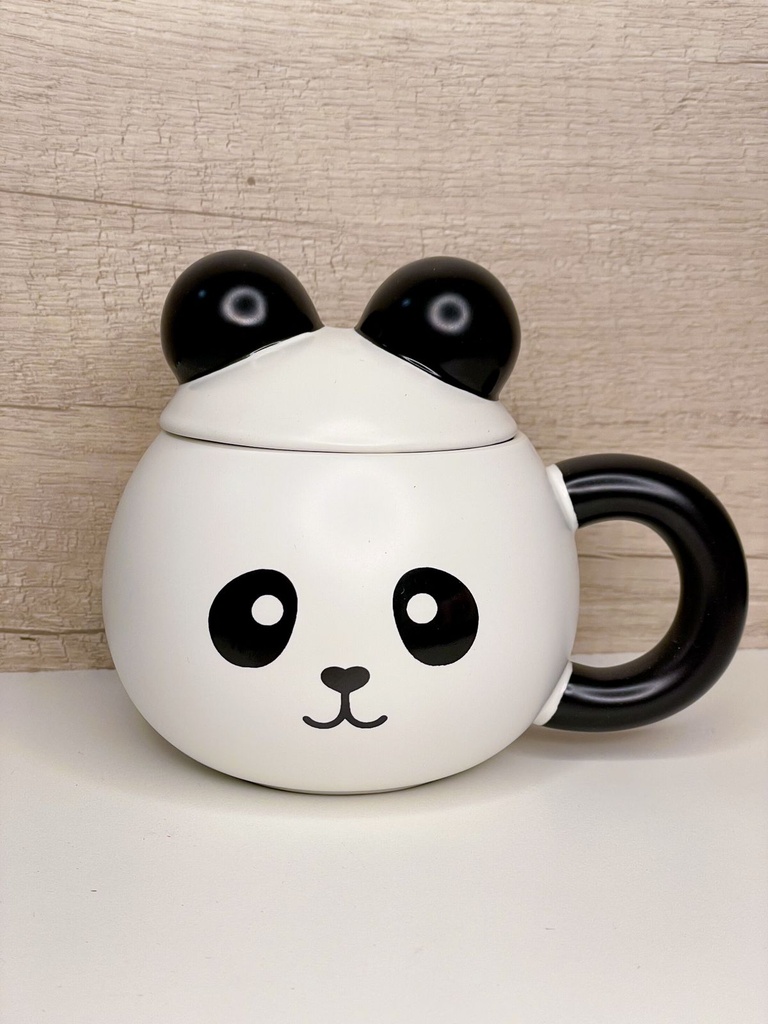 Taza panda con tapa