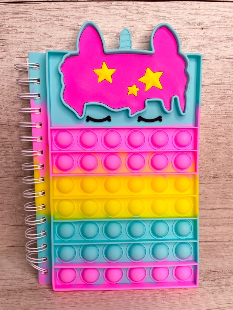 Cuaderno pop it unicornio