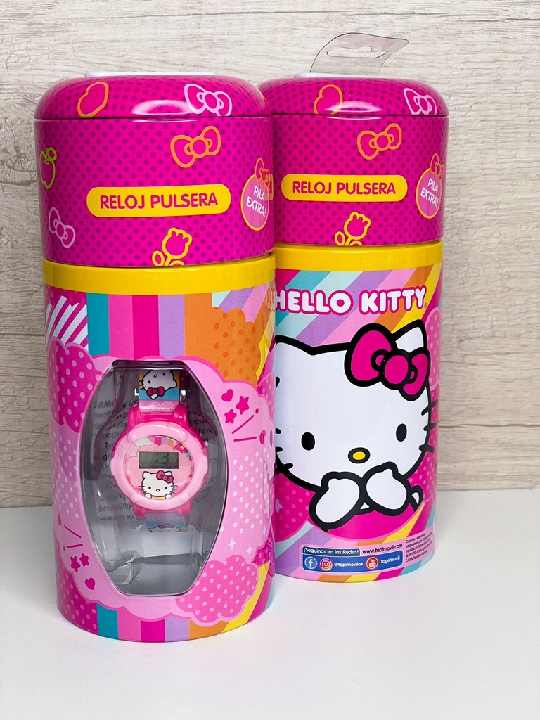 Reloj kitty en alcancia