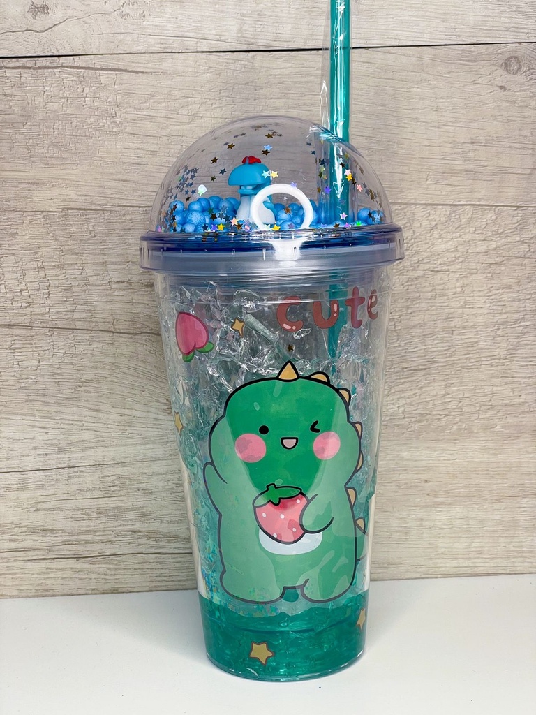 Vaso dinosauro con pelotitas 450ml