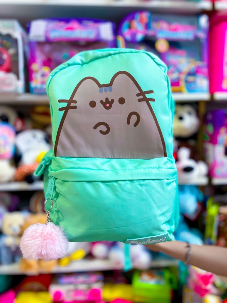 Mochila pusheen verde agua 18"