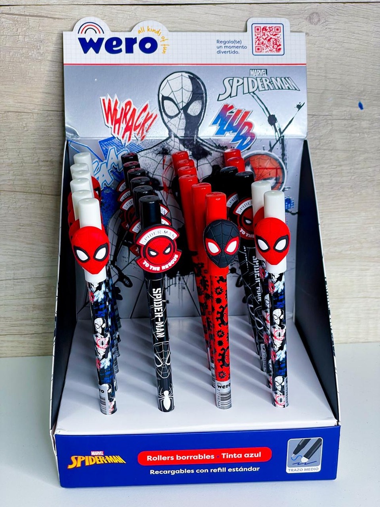 Lapicera borrable spiderman wero