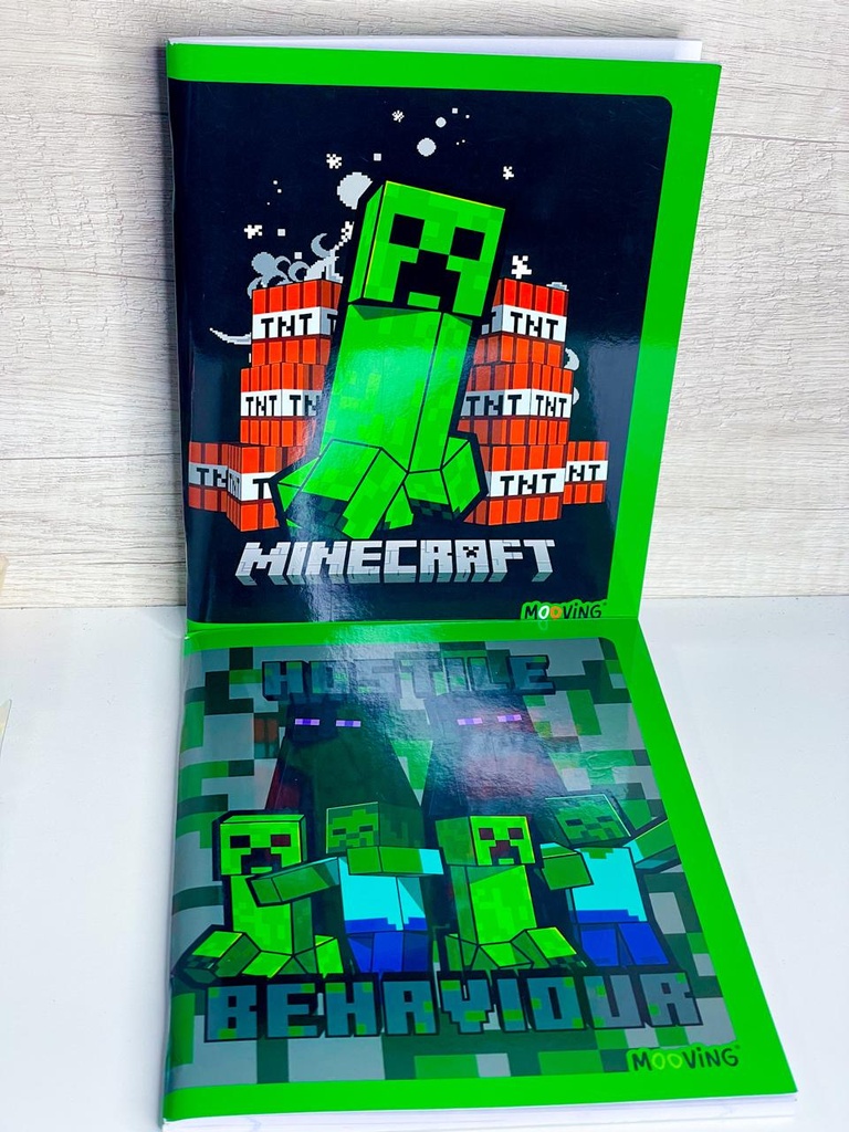 Cuaderno minecraft tapa flexible