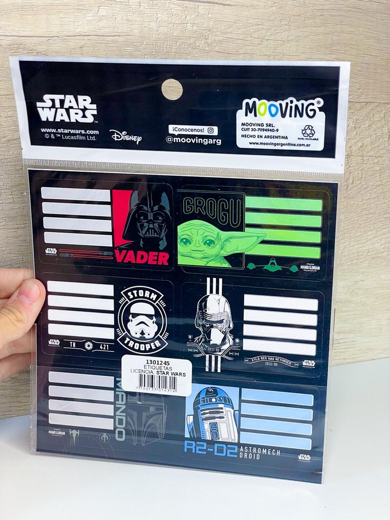 Etiquetas autoadhesivas x12 star wars