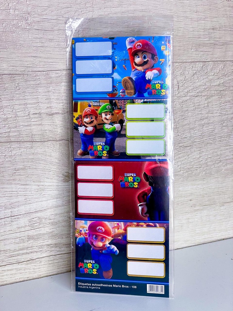 Etiquetas autoadhesivas x8 mario bross