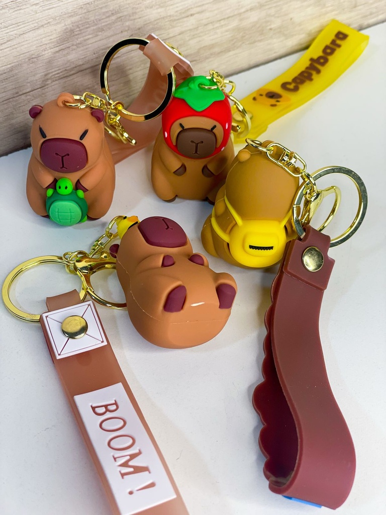 Llavero capybara gancho dorado