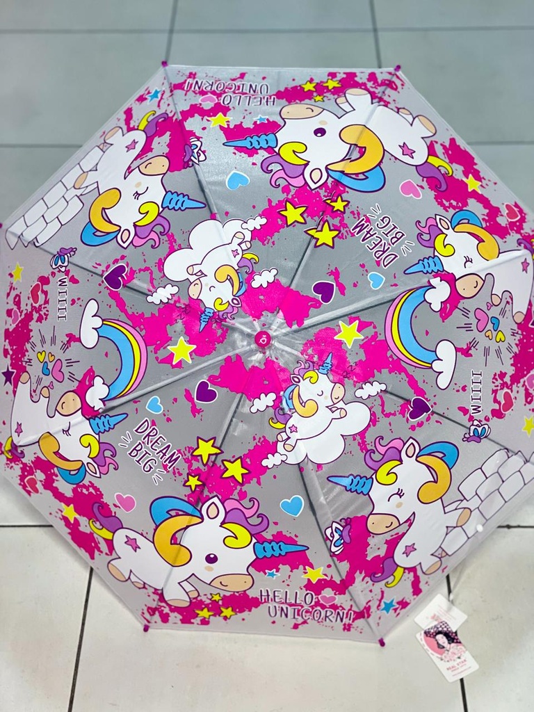 Paraguas unicornio brilloso