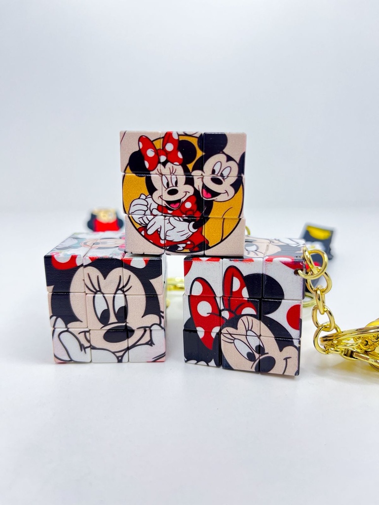 Llavero cubo mickey y minnie