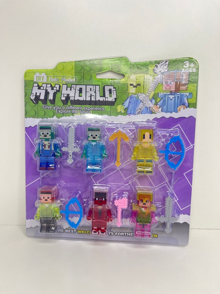 Muñequitos minecraft c/accesorio x6
