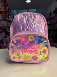 Mochila lila con corazon girl power