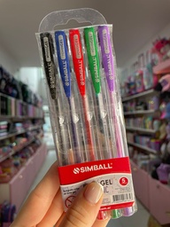 Lapiceras gel x5 simball