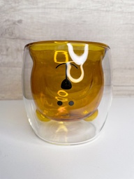 Vaso doble vidrio forma oso y gato