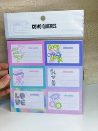 Etiquetas autoadhesivas x12 como quieres
