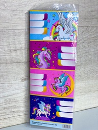 Etiquetas autoadhesivas x8 unicornio