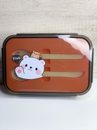 Lunchera con cubiertos animales
