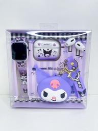 Auricular kuromi c/reloj llavero y monedero