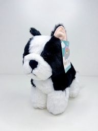 Peluche perro parado negro y blanco