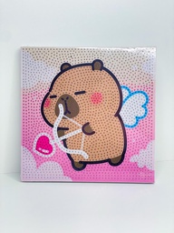Cuadro diamond strass capybara 20x20