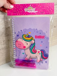 Libreta unicornio trendy